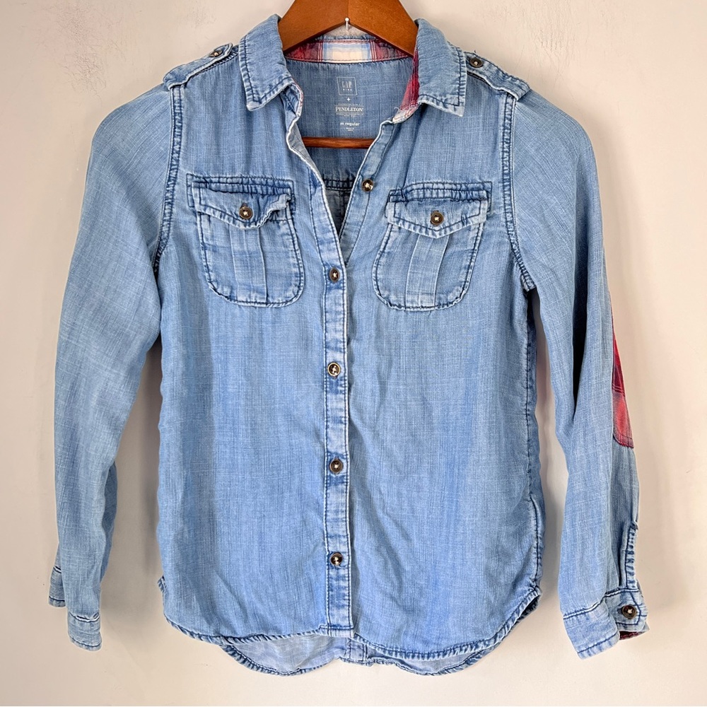 Gap Kids x Pendleton Collab Chambray Elbow Patches Kids Size Medium